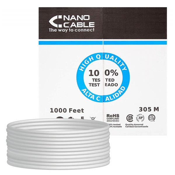 BOBINA 305M CAT.5E UTP FLEXÍVEL RJ45 AWG24 NANOCABO