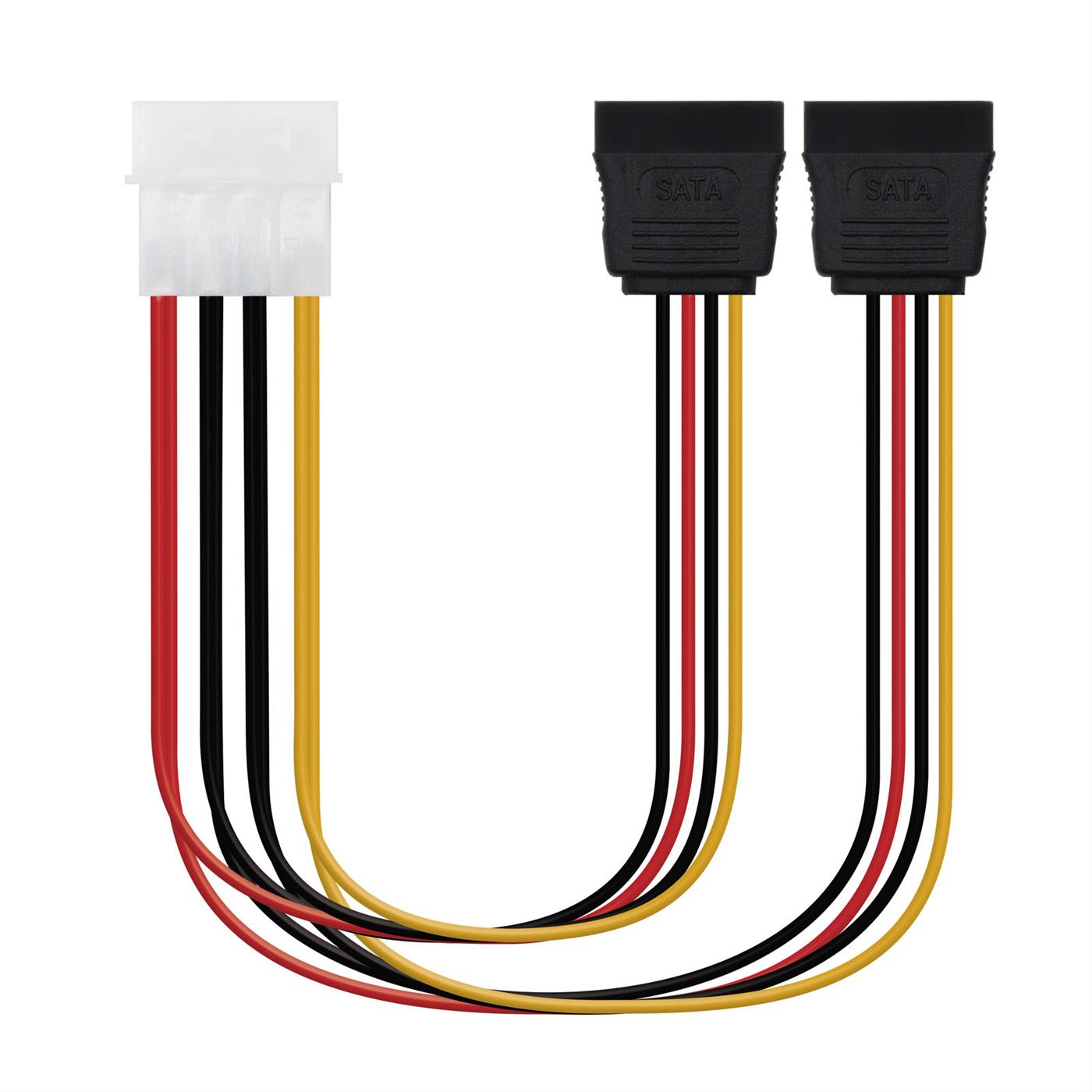 CABO DE ALIMENTAÇÃO SATA 5,25" (MOLEX 4PIN)/M-2XSATA/F 0,2M NANOCABO