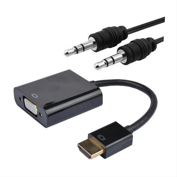 HDMI PARA SVGA+CONVERSOR DE ÁUDIO, HDMI A/M-SVGA/F+3.5/F, NANOCABO BLUE 0.1M+1M