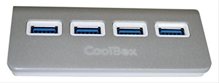 HUB USB 3.0 4 PORTA COOLBOX ALU3 QUATRO PRATA