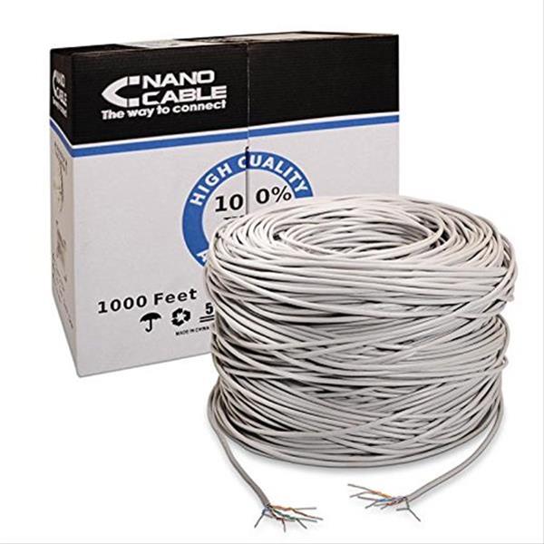 BOBINA 305M CAT.5E RÍGIDO UTP RJ45 AWG24 NANOCABO