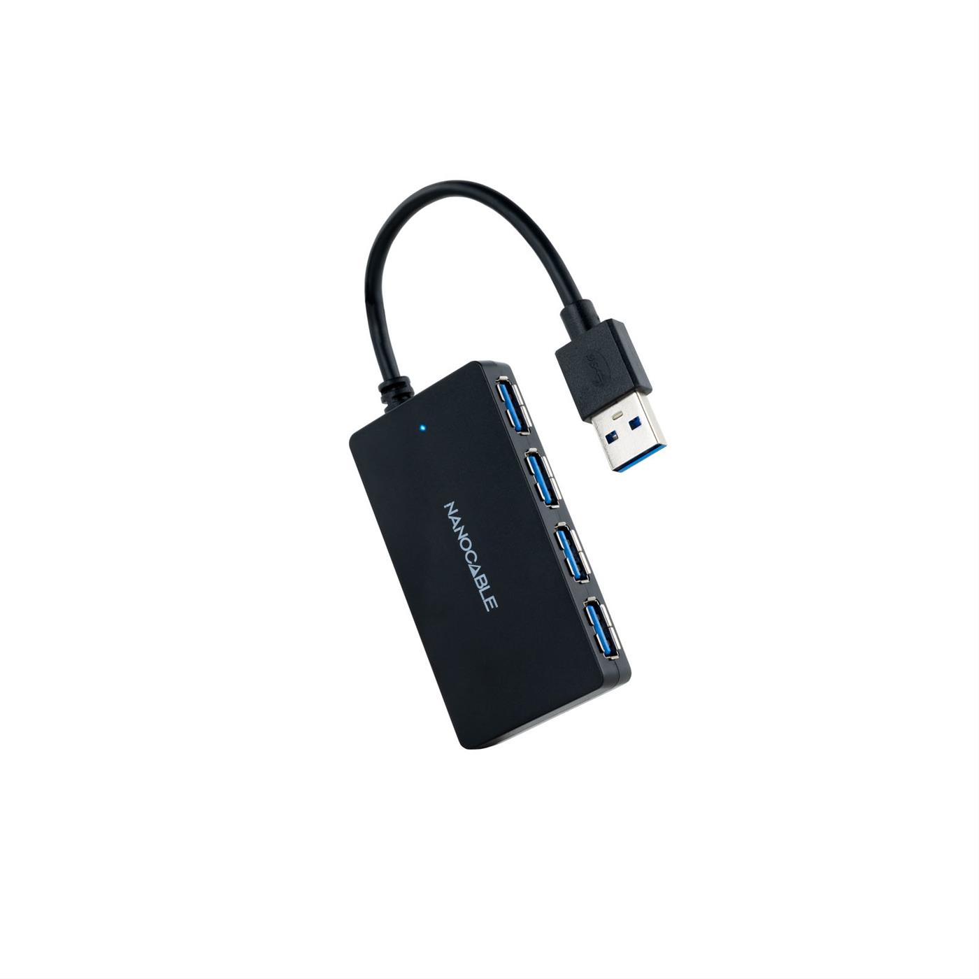 HUB USB 3.0 4xUSB3.0 USB-A/M-USB3.0/H PRETO 15CM CINZA